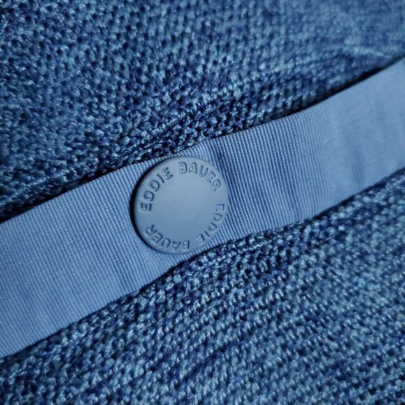 Eddie Bauer Sweater Men’s XL Knit Pullover 1/4 Snap Mock Neck Blue - Picture 3 of 11